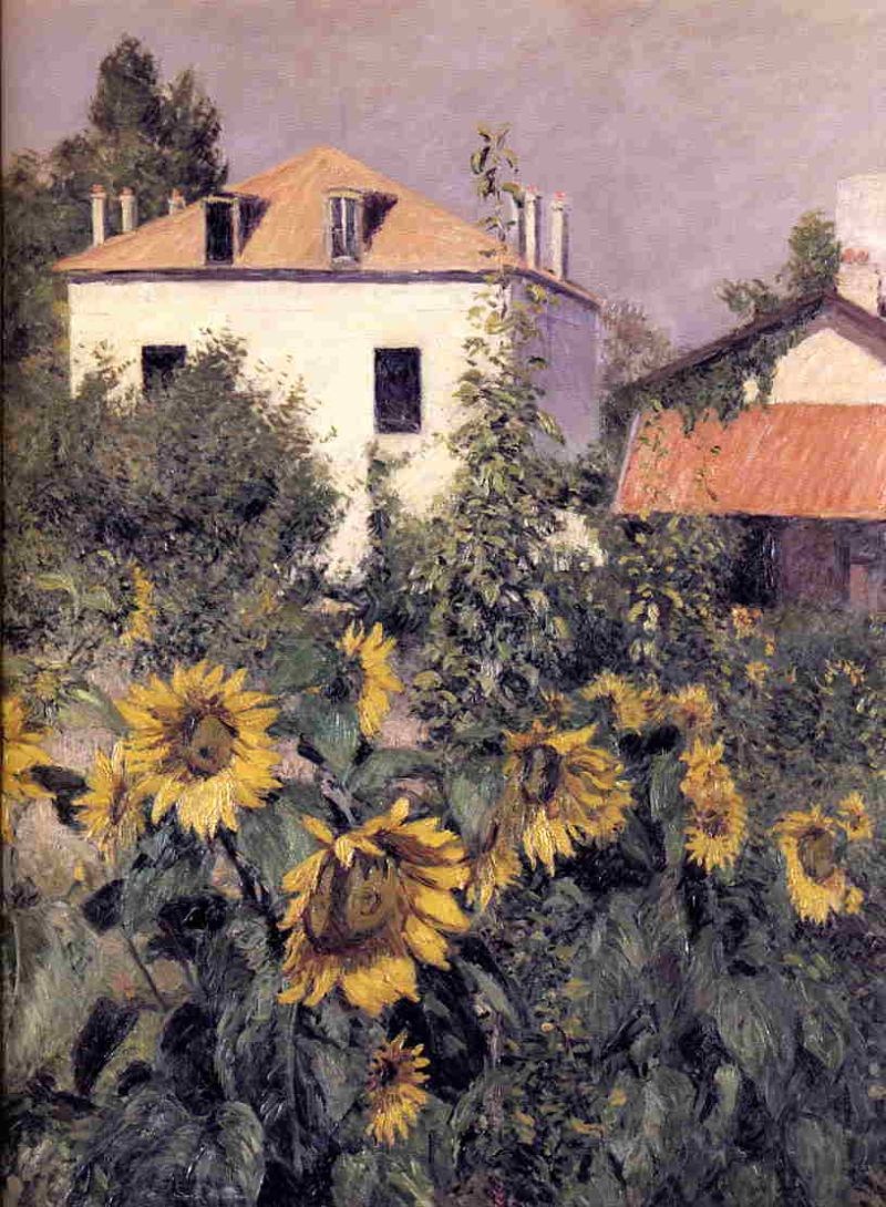 Gustave Caillebotte Sunflowers, Garden at Petit Gennevilliers